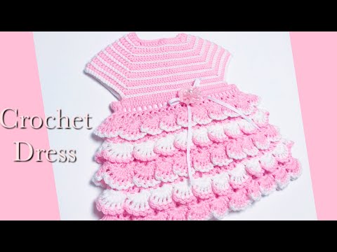 Crochet Summer dress with ruffles for girls 18-24M - How to crochet - Crochet for Baby