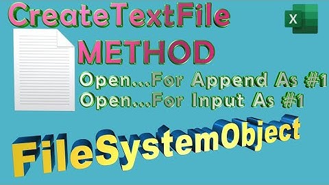 Excel VBA - Create a Text File Using File System Object| Import Data From a Text File