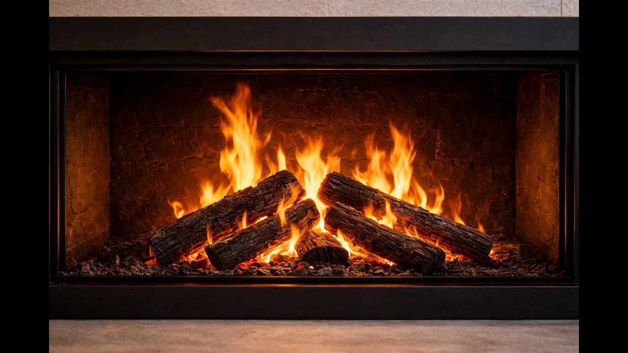 4K Modern Fireplace | Real Crackling Fire Sounds for Sleep & Study (3 Hours)