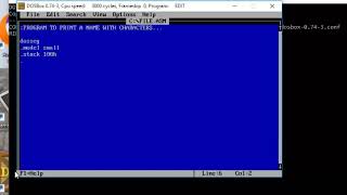 ASSEMBLY LANGUAGE PROGRAM TO PRINT A NAME WITH CHARACTERS ....(DOS BOX)