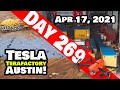 Tesla Gigafactory Austin 4K  Day 269 - 4/17/21 - Terafactory Texas - BUSIEST SATURDAY AT GIGA TEXAS!