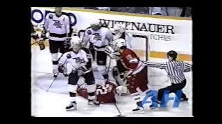 OHL WHL QMJHL Memorial Cup May 20, 1993 Chad Grills,PET v Sean Gagnon,SSM (hit) Peterborough Petes S