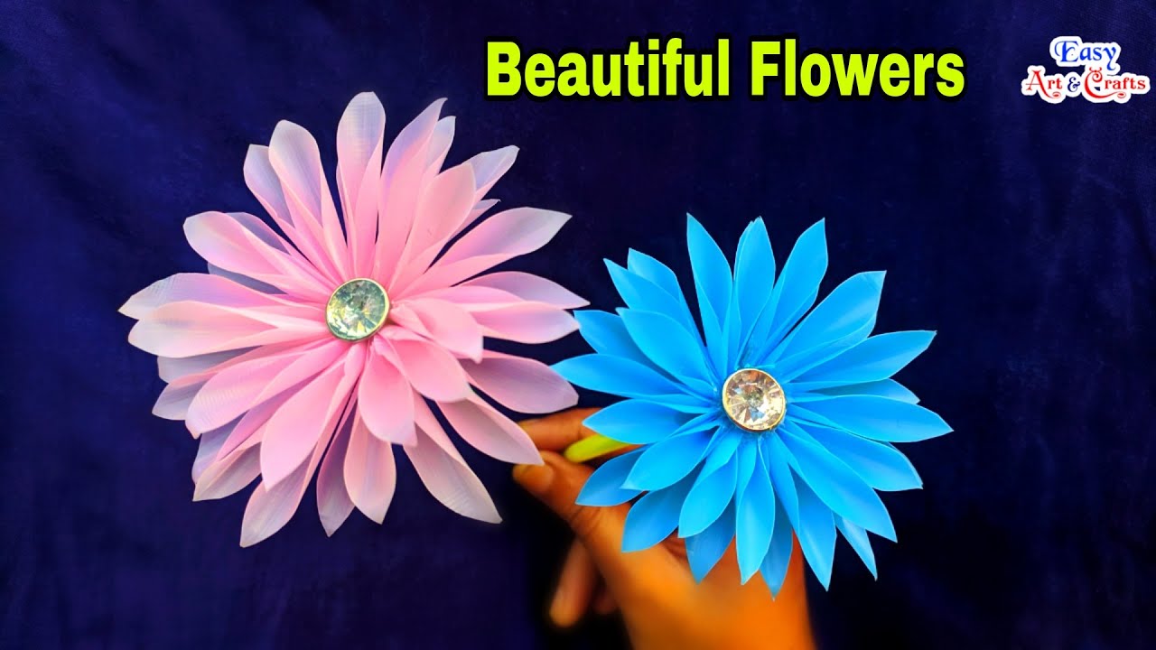 Beautiful Flowers Making With Plastic Straw🌸Pretty Flower Idea🌸Straw Re