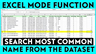 ✔️Excel MODE Function: Search the most frequent occurrence name from the dataset. screenshot 3