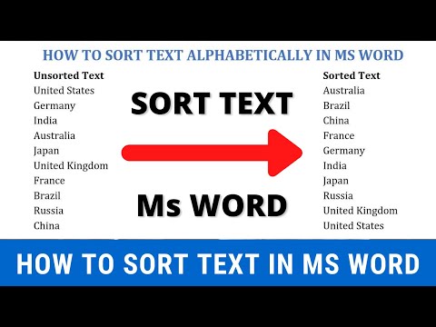 Video: Cum aranjez textul în ordine alfabetică?