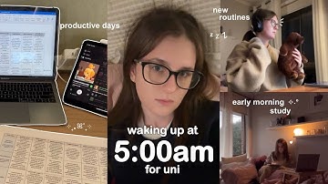 Waking Up at 5:00am for Uni ᯓ★ lots of studying, going to lab, new routine & productive mornings ₊˚⊹