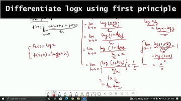 Differentiate log x using first principle || full explanation