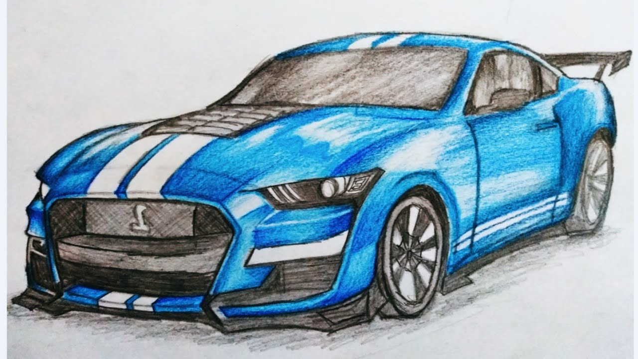 Ford Mustang Sketch Poster – Drawn By Matt