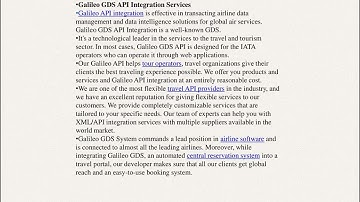 GALILEO GDS SYSTEM INTEGRATION