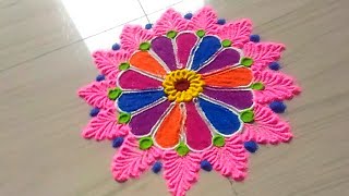 Easy and simple Rangoli designs #104