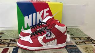 Nike SB Dunk High Pro Supreme Red Stars Review - YouTube