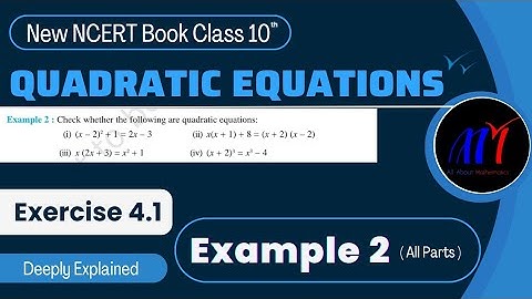 Chapter 4 Exercise 4.1 ( Example 2 ) Quadratics Equations  Class 10 Maths | New NCERT Book