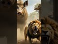 🦁 A Lion enter the village,Story of the lion and boar 🐗. #ai #lion #pig #braveman #strory #village