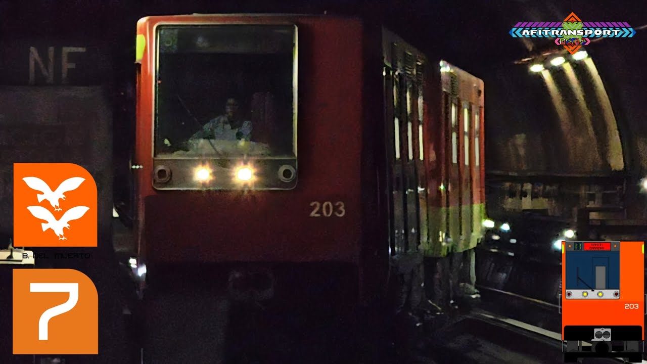 STC Metro Línea 7: NM-79 RH M.203/M.204 cambiando de vía en Barranca del Muerto (60 FPS).