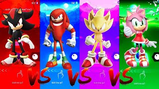 Shadow vs Knuckles vs Super Sonic vs Amy Rose | Tiles Hop Edm Rush