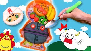 アンパンマン お弁当セット♪♪ だだんだんパンを粘土でお料理おままごと！ おもちゃ アニメ★サンサンキッズTV★