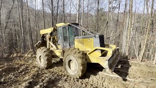 Back in the Log woods! Tree cutting, log skidder and log truck