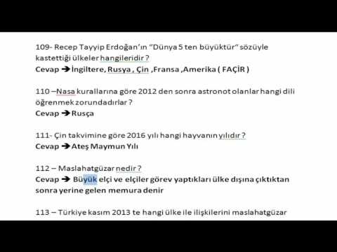 KPSS GÜNCEL OLAYLAR - Çıkma İhtimali Yüksek Olan Sorular