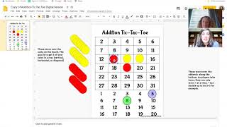 Addition Tic-Tac-Toe Virtual Game