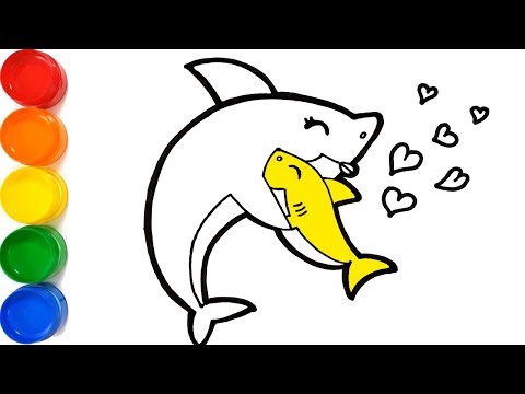 핑크퐁 아기상어와 엄마상어 그리기 색칠공부 색칠놀이 Pinkfong Baby Shark & Mommy Shark coloring for kids | Dibujar y Pintar