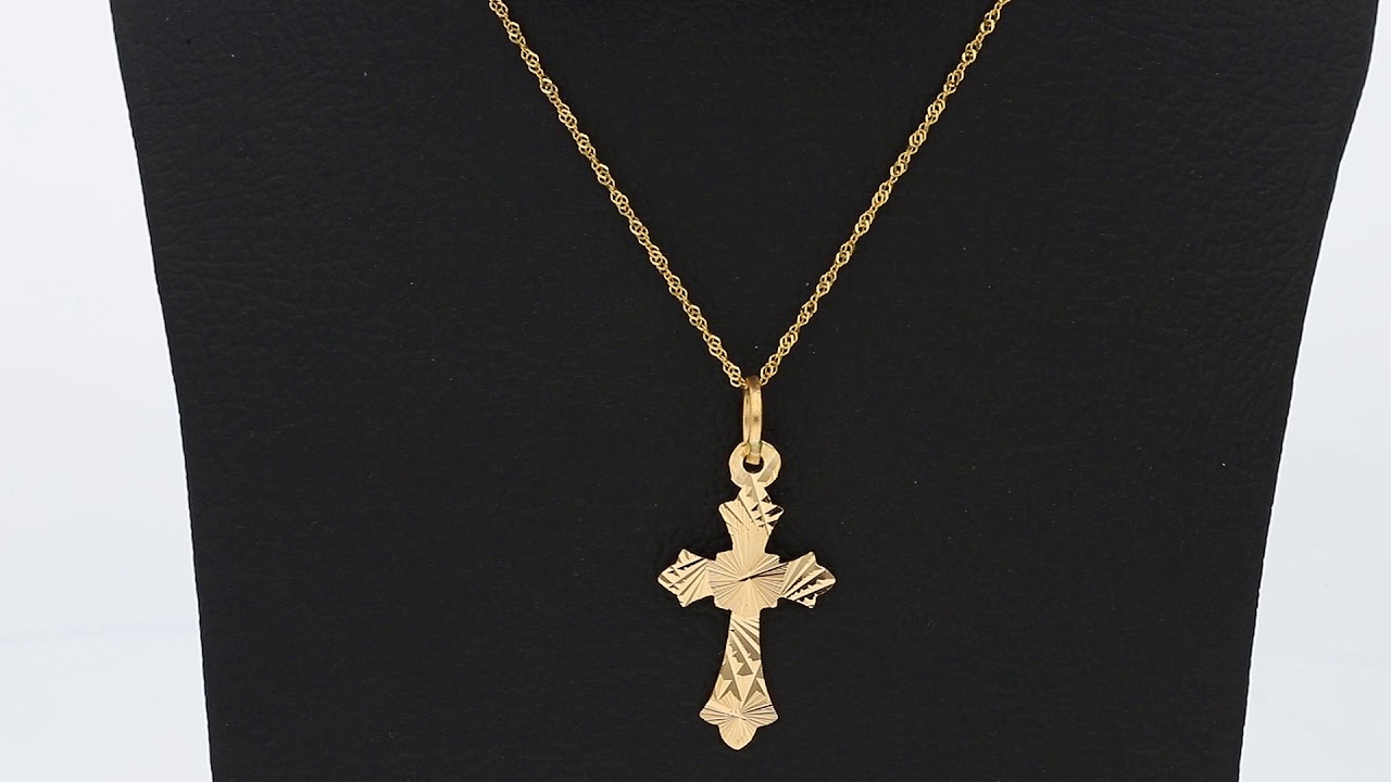 Gold Necklace (Chain with Cross Pendant) 22KT - YouTube