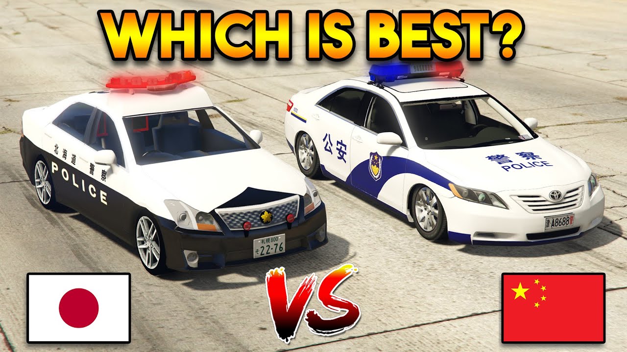 GTA 5 MODS : JAPANESE POLICE CAR VS CHINESE COP CAR (WHICH IS BEST?)