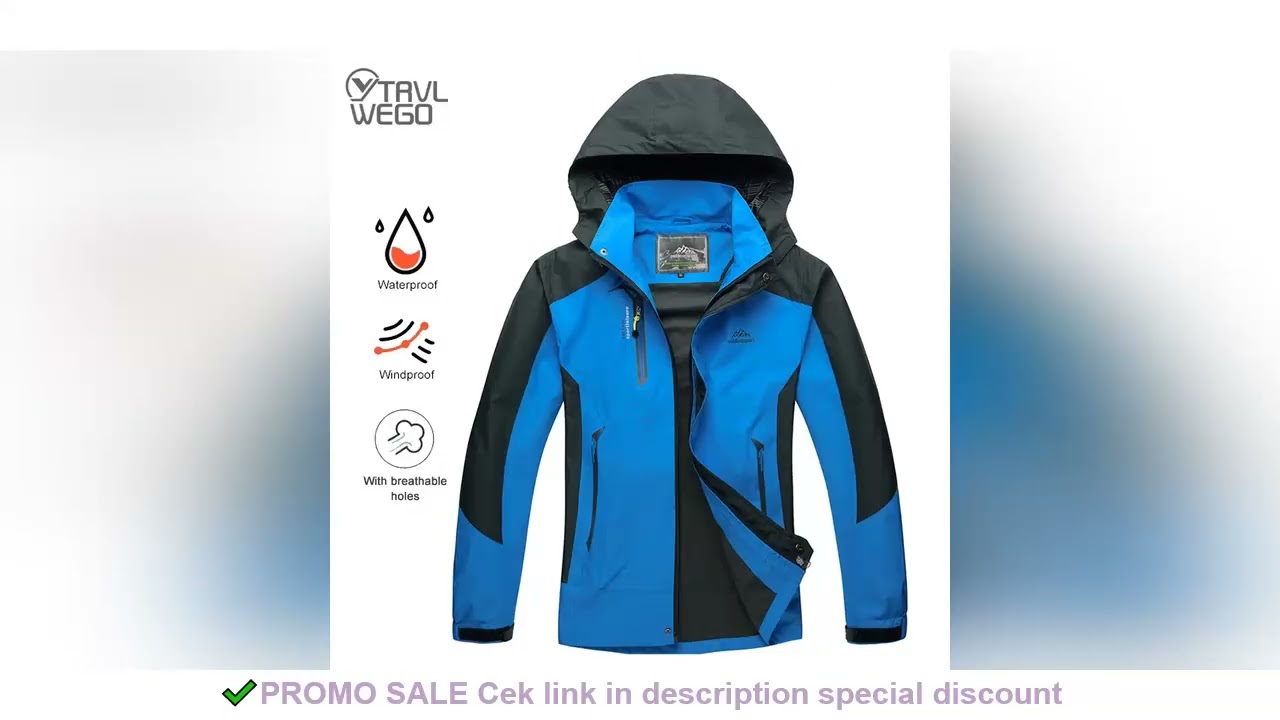 TRVLWEGO Camping Hiking Jacket Men Autumn Outdoor Sports Coats Climbing Trekking Windbreaker Travel