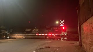 UP 7946 Intermodal Z-Train w/ 3 NS Units South, E. Church St. Railroad Crossing, Stockton CA
