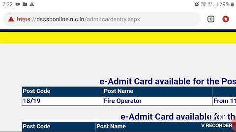 DSSSB 18/19 FIRE OPERATOR PET ADMIT CARD RELEASED