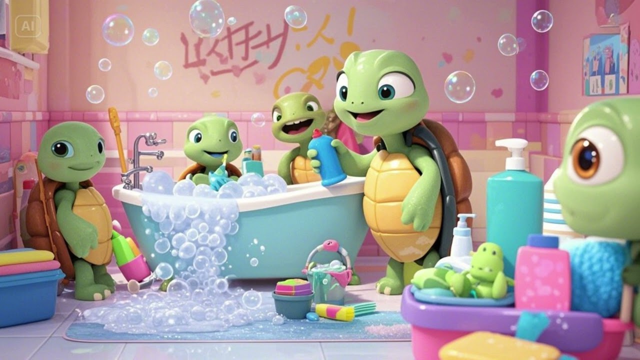 The Little Turtles’ Happy Clean-Up Bathtub Song