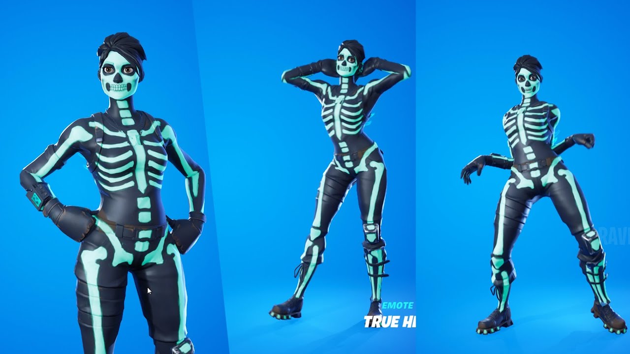 Skull Ranger skin showcase with all popular emotes | Skull ranger ...