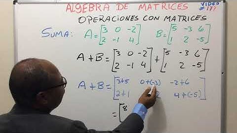 Operaciones con matrices. Suma de matrices (video #177 ).