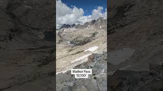 Blow down trees, no trail, and Mather Pass at 12,100’. Long but fun day of backpacking on the JMT