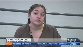 Crystal Aguilar details reasons for act of taking down American flag at Hart Park