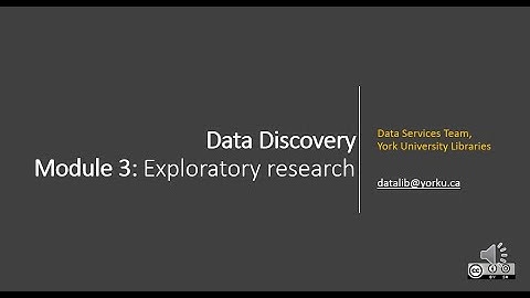 Data Discovery - Module 3: Exploratory Research