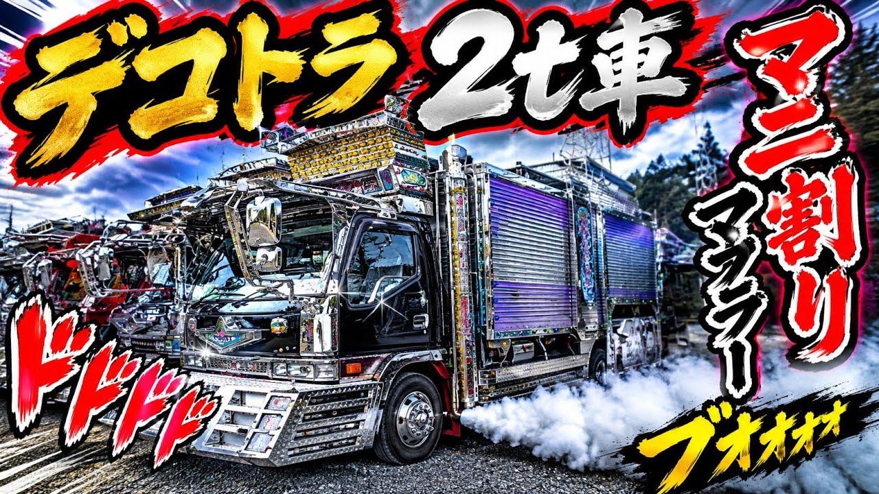 デコトラ マニ割り 激鳴き ２トン 2t車鳴激鳴きマニ割りマフラー】華翔会 デコトラマフラーコレクション