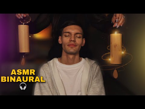 ASMR Relajación en persona ft@molasmr Limpia energética, Cuencos tibetanos, Koshi Bells [BINAURAL]