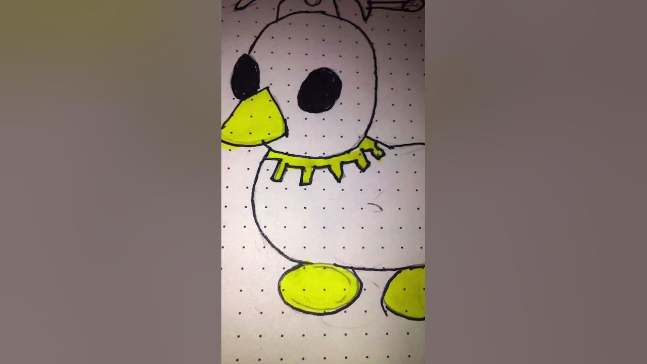 Drawing my cute ride sunrise duckling from adopt me 💖! - YouTube