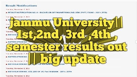 jammu University|| 1st,2nd, 3rd ,4th , semester results out ||