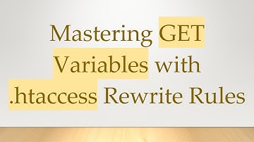 Mastering GET Variables with .htaccess Rewrite Rules