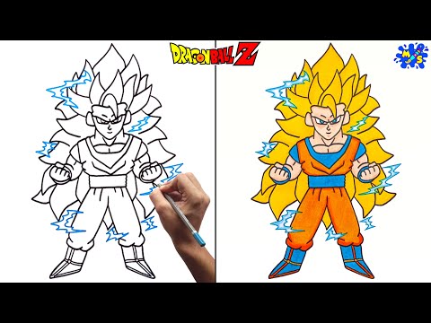 Goku SSJ3 💛🔥- Desenho feito com lápis de cores e guache sobre papel