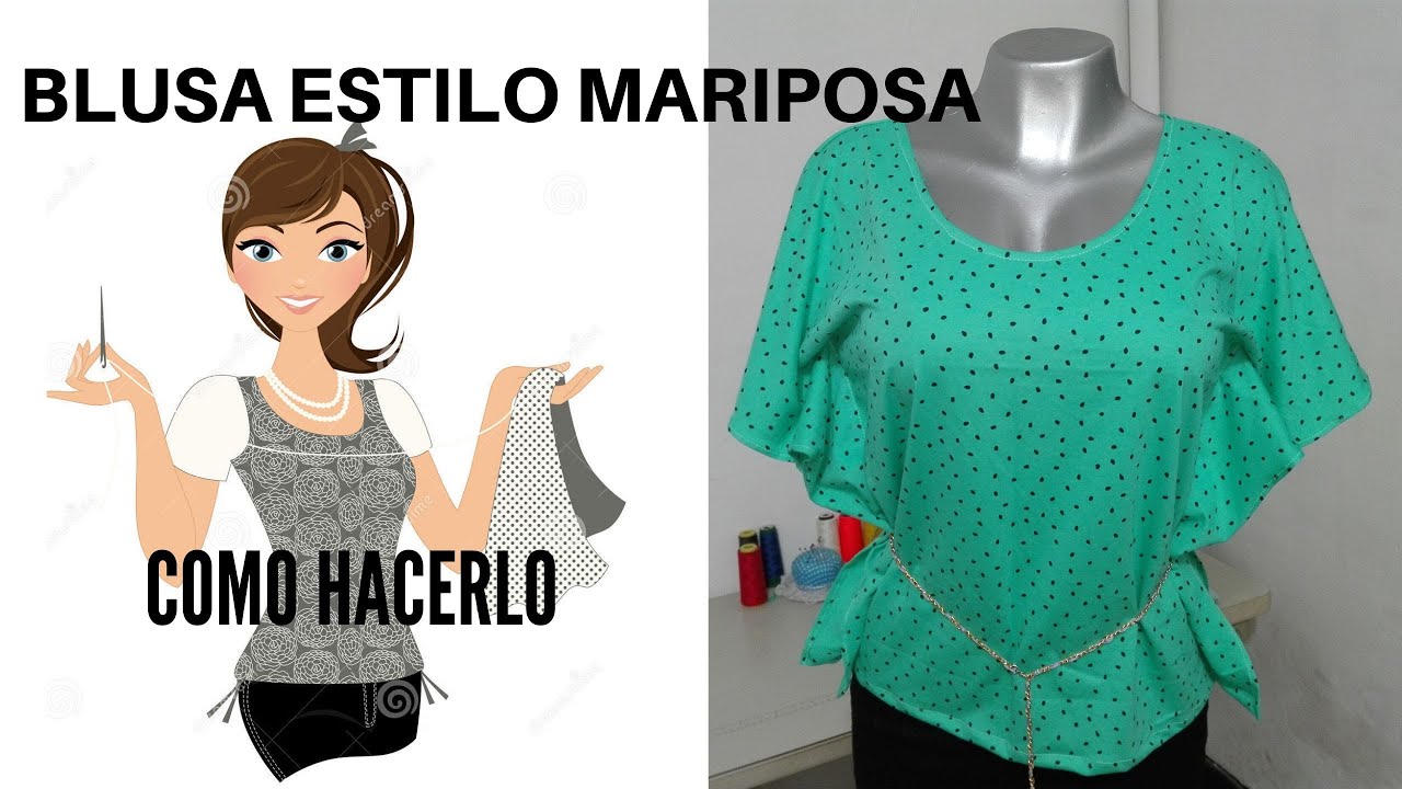 BLUSA ESTILO MARIPOSA COMO REGLA) - YouTube