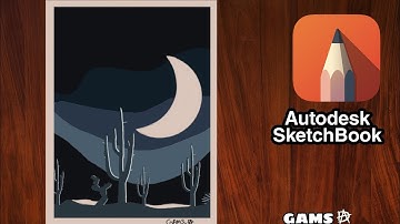 2D Desert vector art With Autodesk SketchBook how to draw