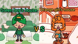 Orange🧡VS💚 Green 🤗 House 🏠 makeover 😜 Toca-Boca 💐🧡💚 🎉😚☺️