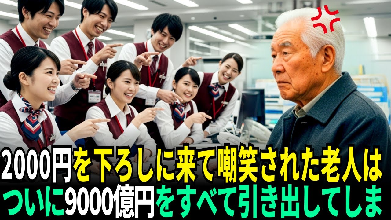 2000円を引き出そうとして笑われた老人――だが彼が突如9000億円を全額動かした瞬間、銀行は大混乱に陥った！#感動物語