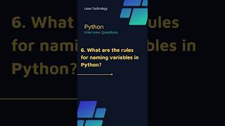 Rules for naming variables in Python | Most asked Python interview question | #pythontutorial