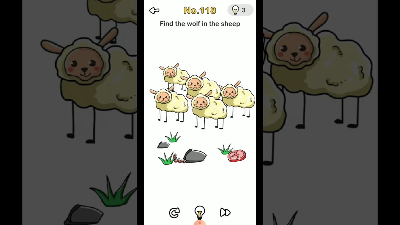 BRAIN OUT LEVEL 118 - FIND THE WOLF IN THE SHEEP