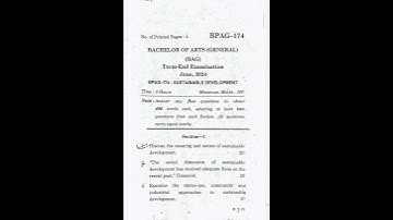 B.A English honours June 2024 BPAG:174 Sustainable development question paper  #ignou #workhard