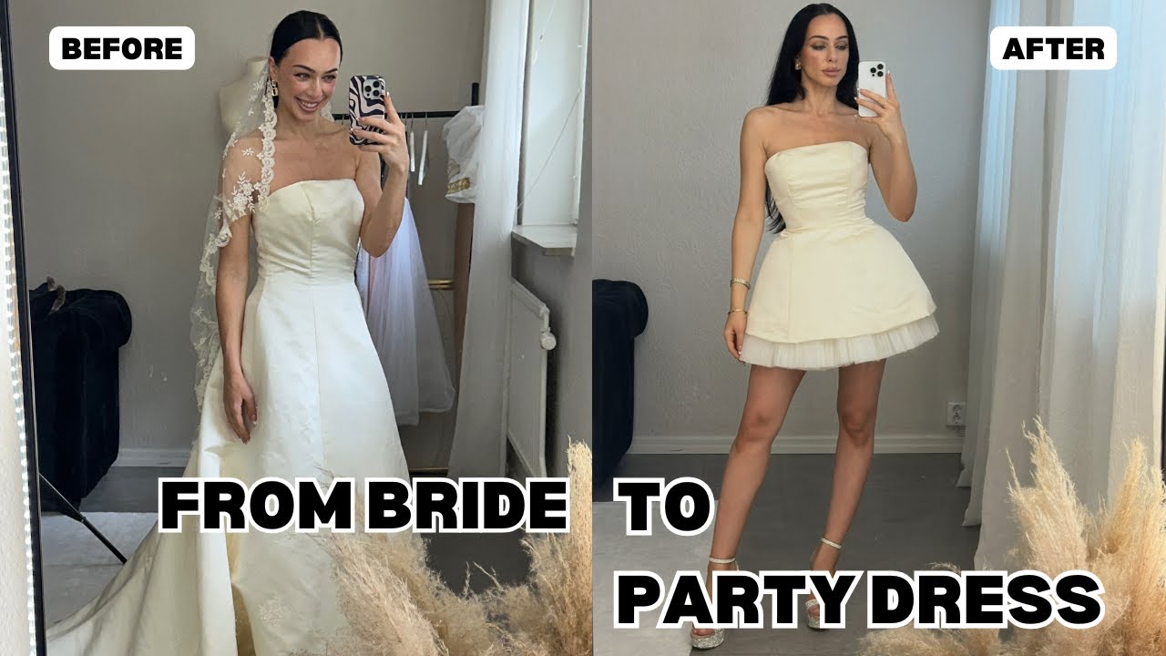 I Turned Wedding Dress Into a Party Dress! (DIY Transformation)