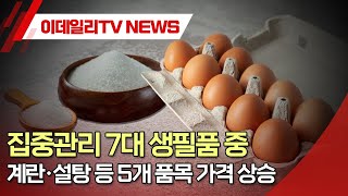 집중관리 7대 생필품 중 계란·설탕 등 5개 품목 가격 상승 (20240528)